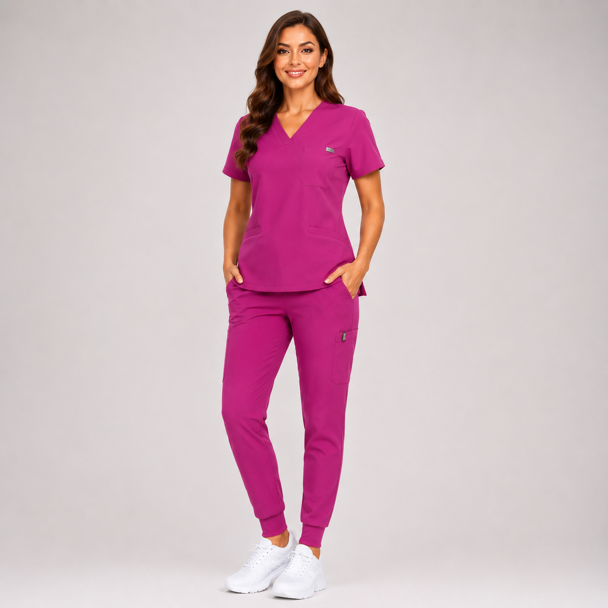 Women's Essential V-Neck Jogger Scrub Set