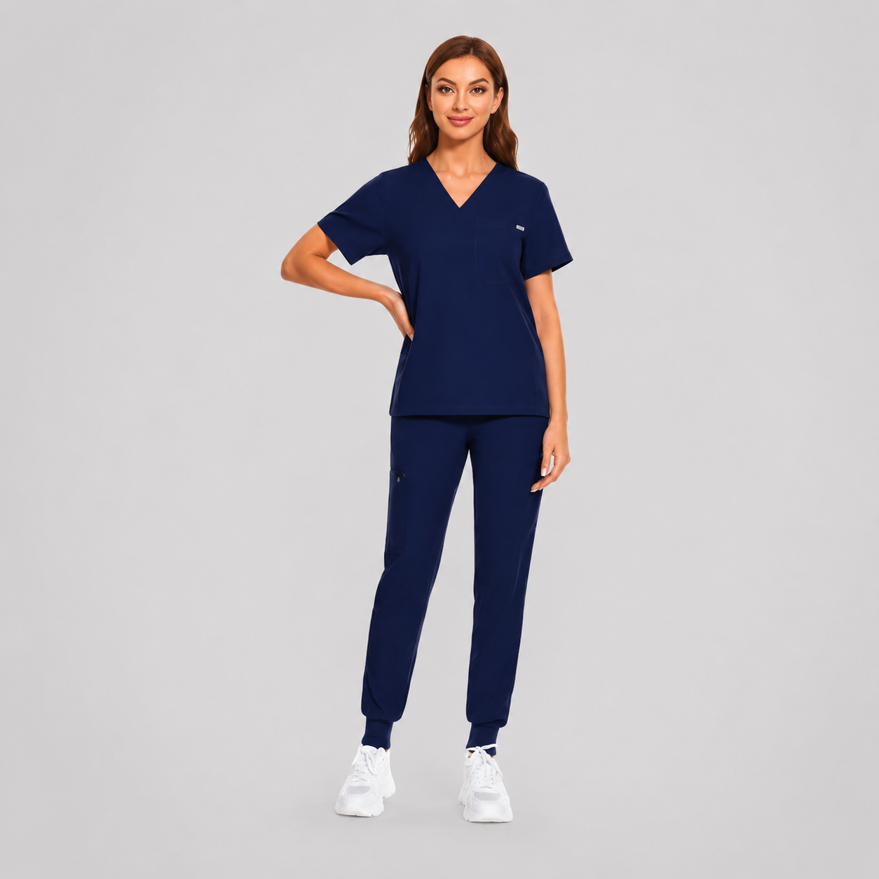 Women's Essential V-Neck Jogger Scrub Set