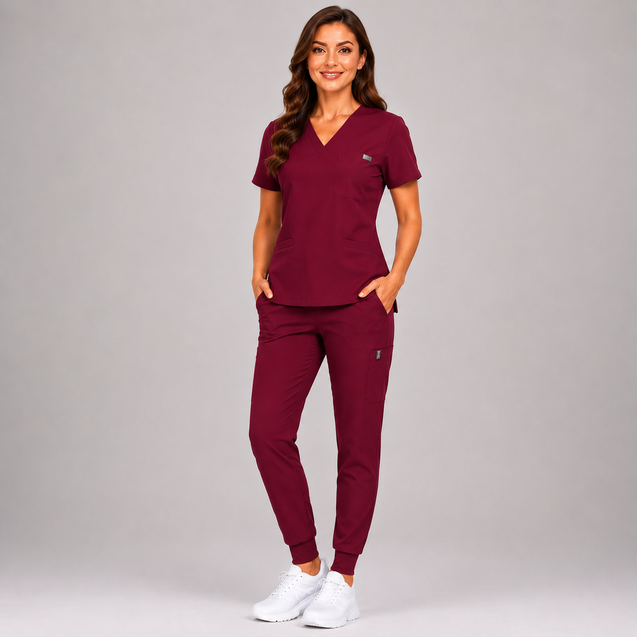 Women's Essential V-Neck Jogger Scrub Set