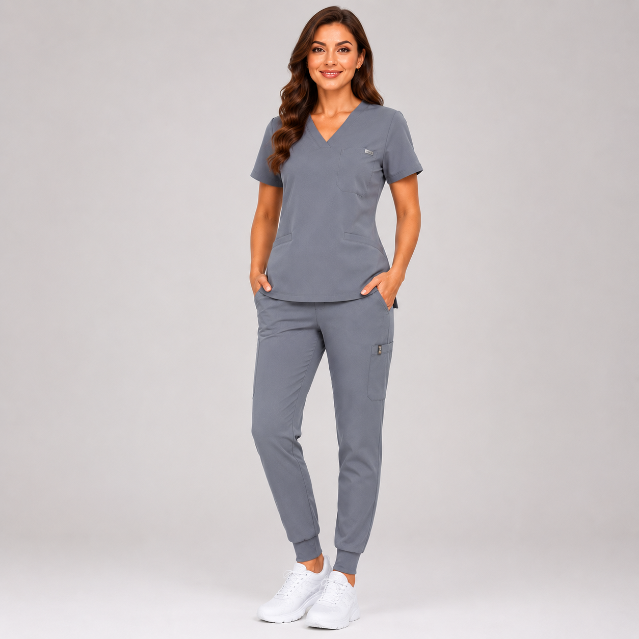 Women's Essential V-Neck Jogger Scrub Set