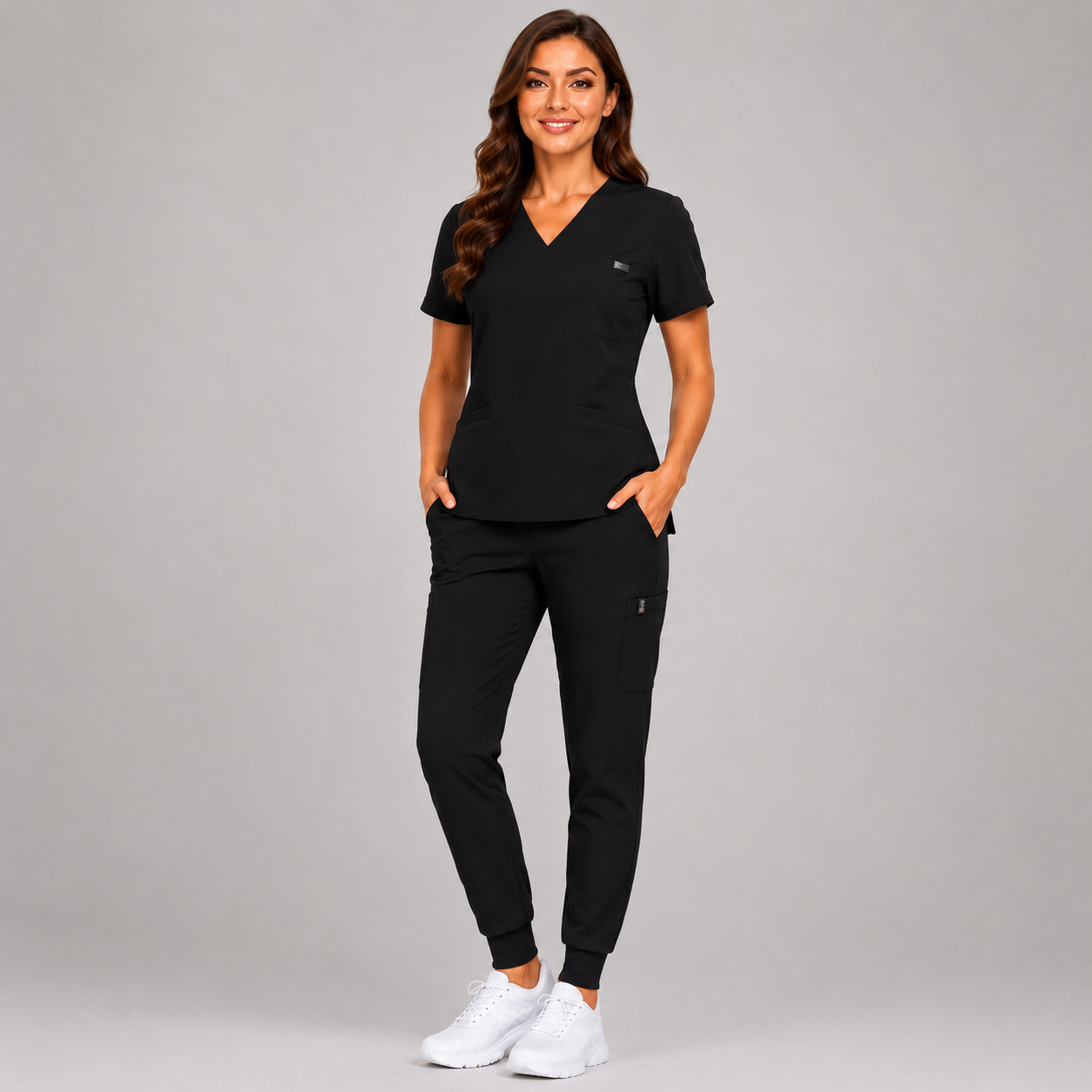 Women's Essential V-Neck Jogger Scrub Set