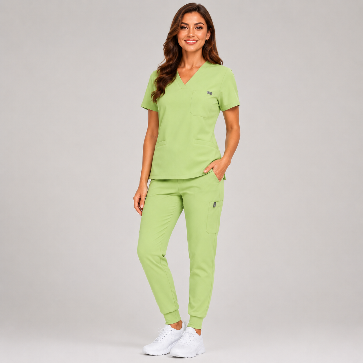 Women's Essential V-Neck Jogger Scrub Set