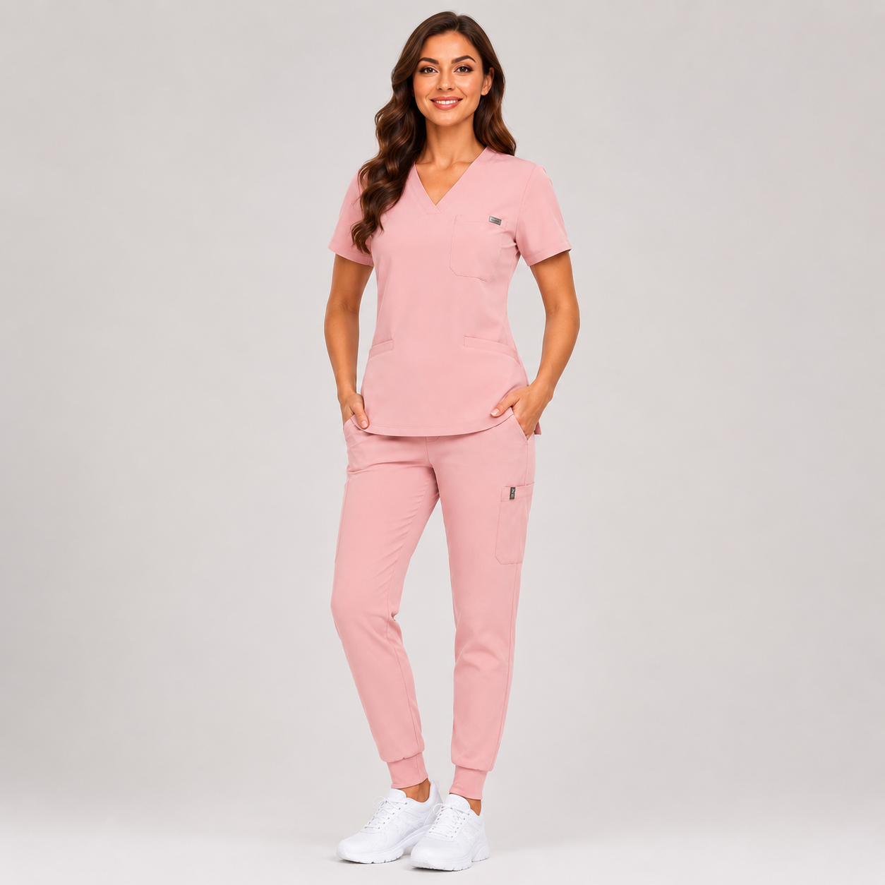 Women's Essential V-Neck Jogger Scrub Set