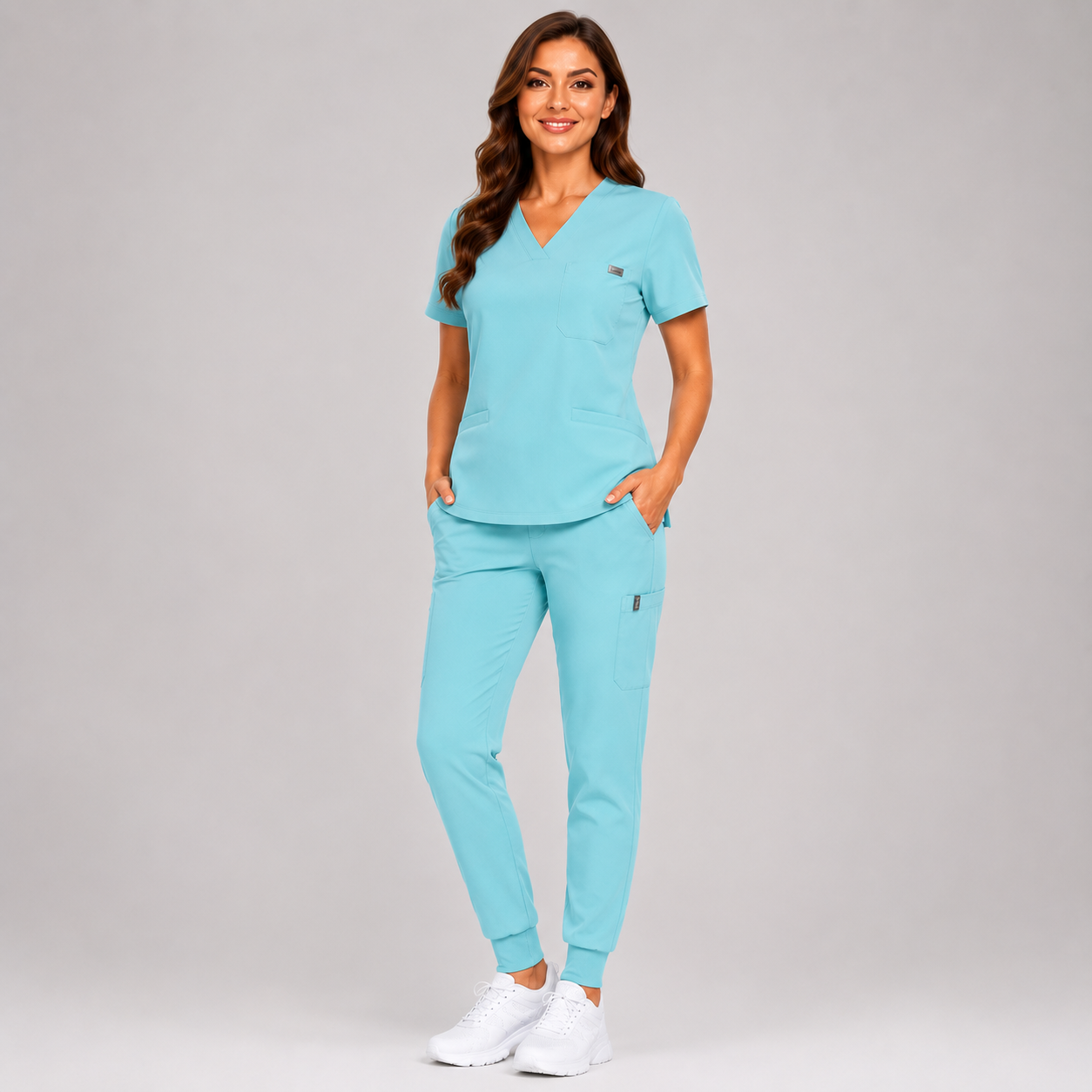 Women's Essential V-Neck Jogger Scrub Set