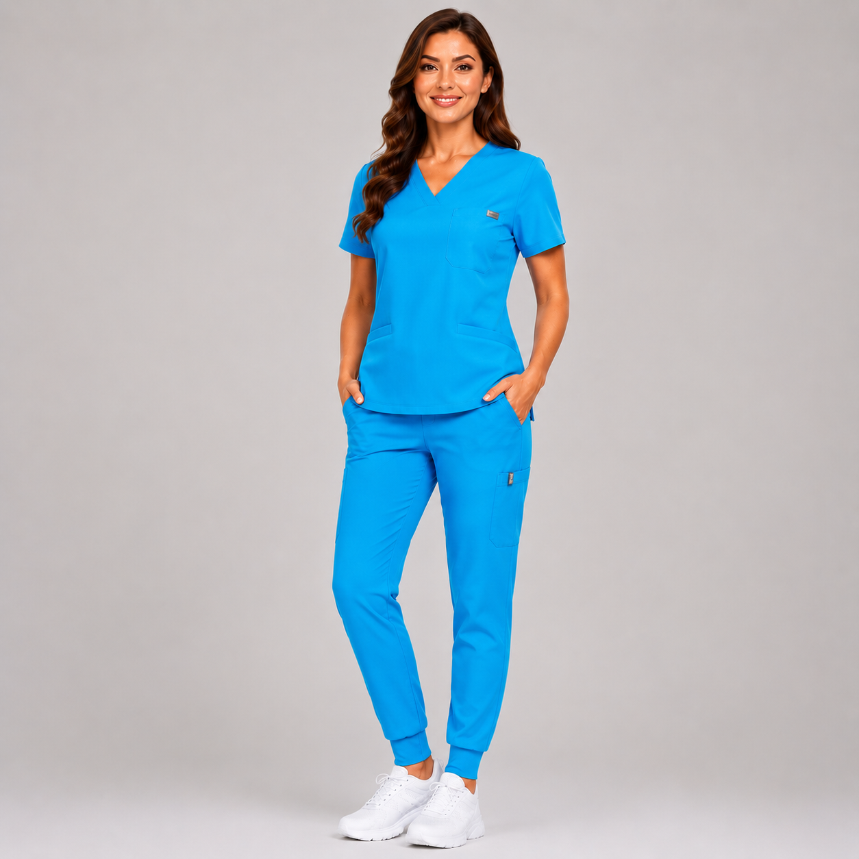 Women's Essential V-Neck Jogger Scrub Set