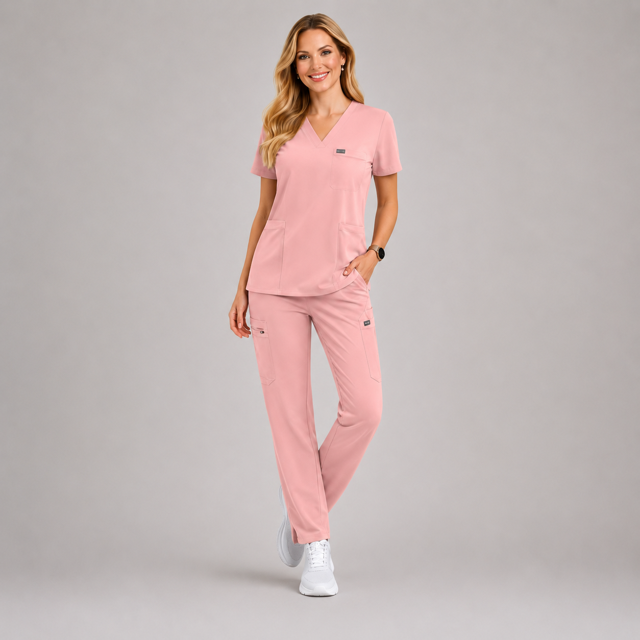 Women's Premium V-Neck Straight Leg Scrub Set