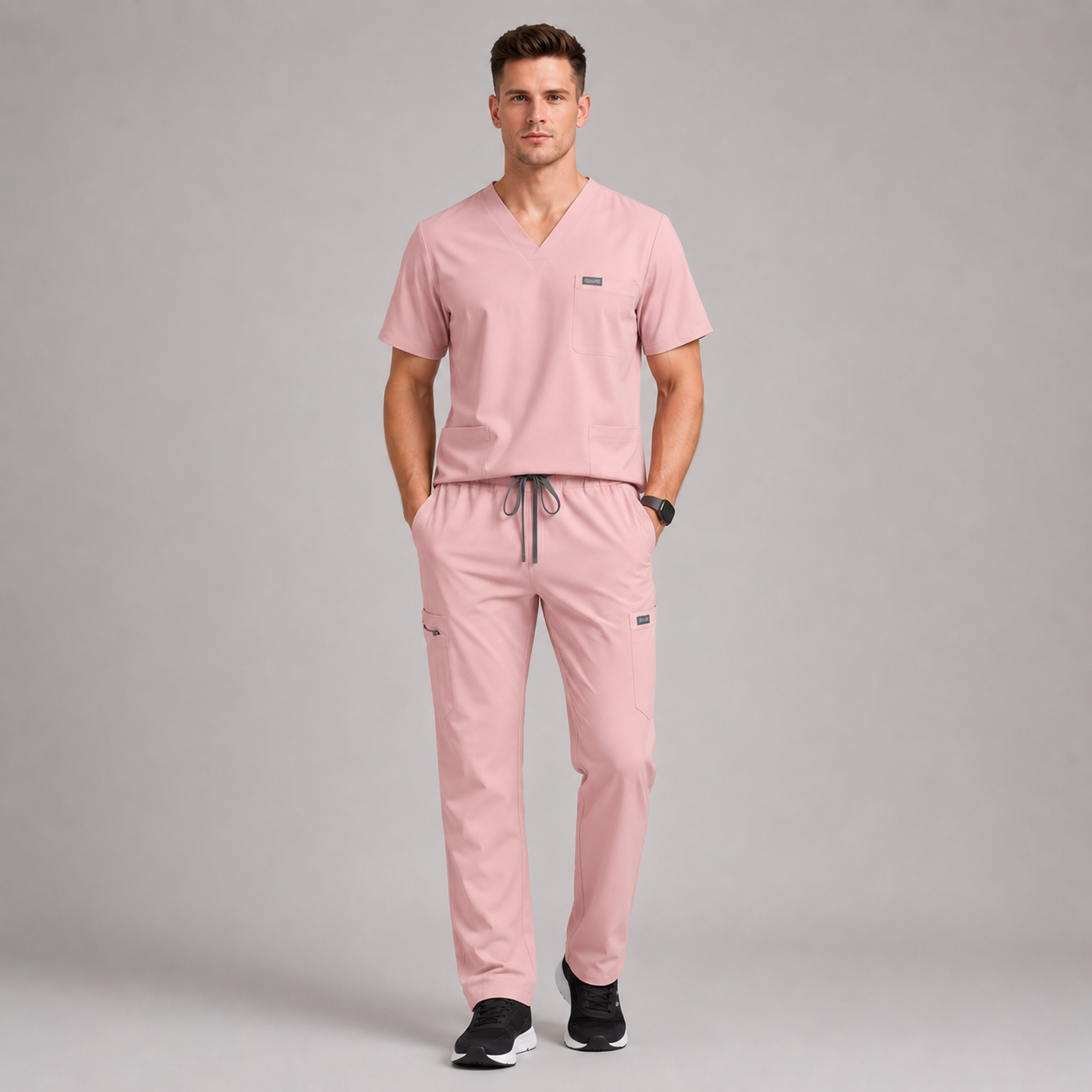 Men's Professional V-Neck Straight Leg Scrub Set