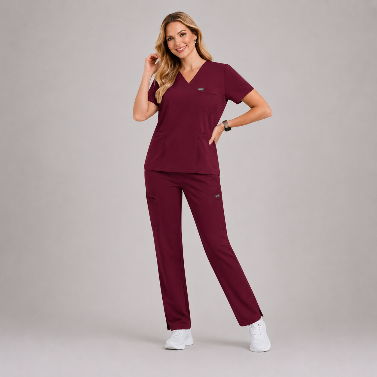 Women's Premium V-Neck Straight Leg Scrub Set