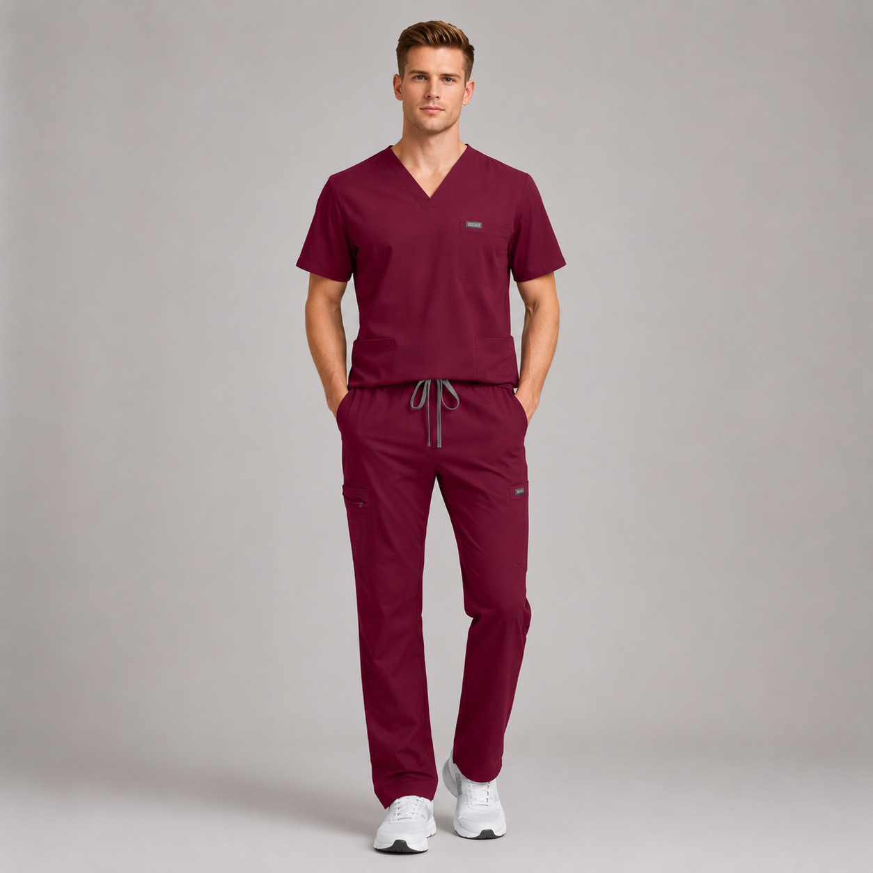 Men's Professional V-Neck Straight Leg Scrub Set