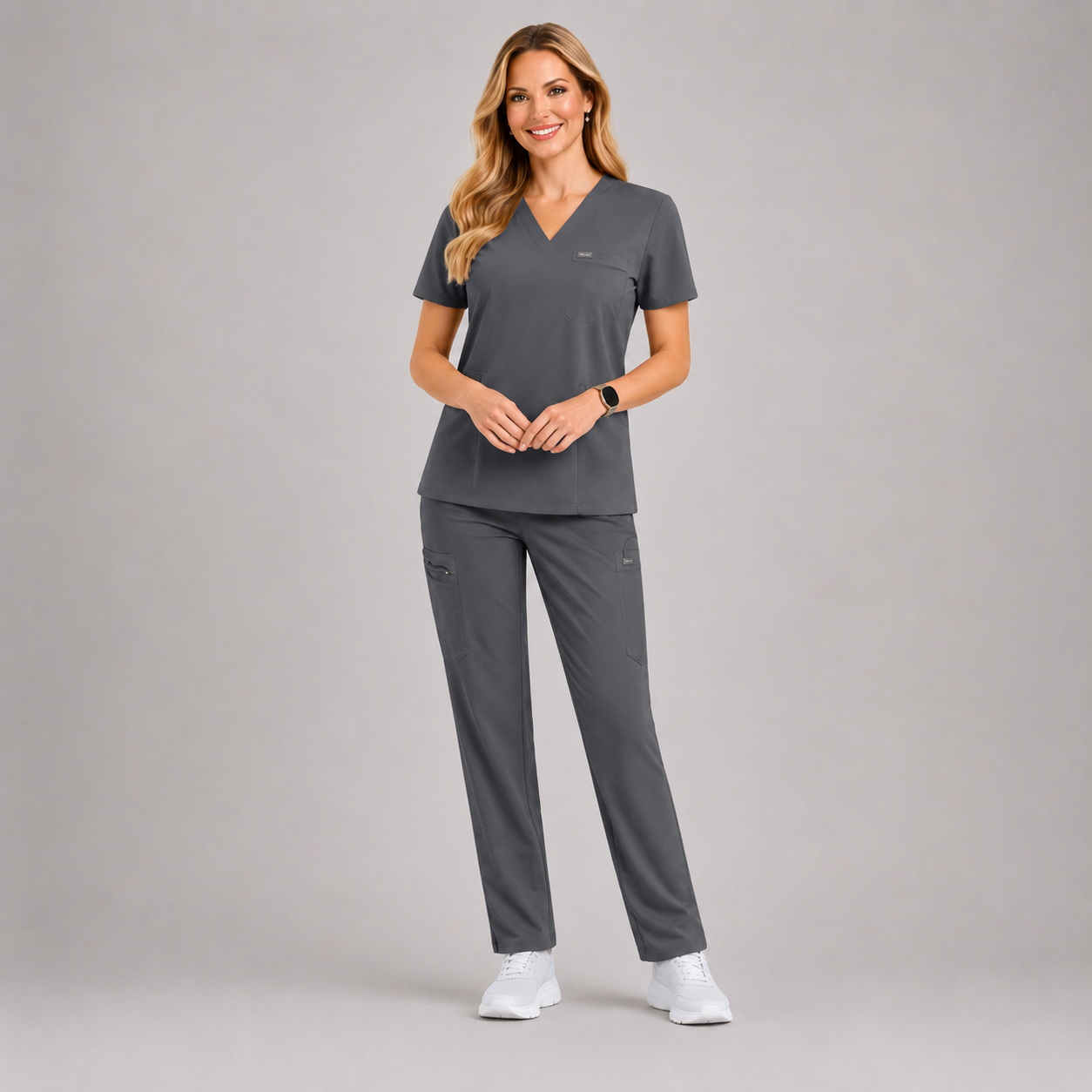 Women's Premium V-Neck Straight Leg Scrub Set
