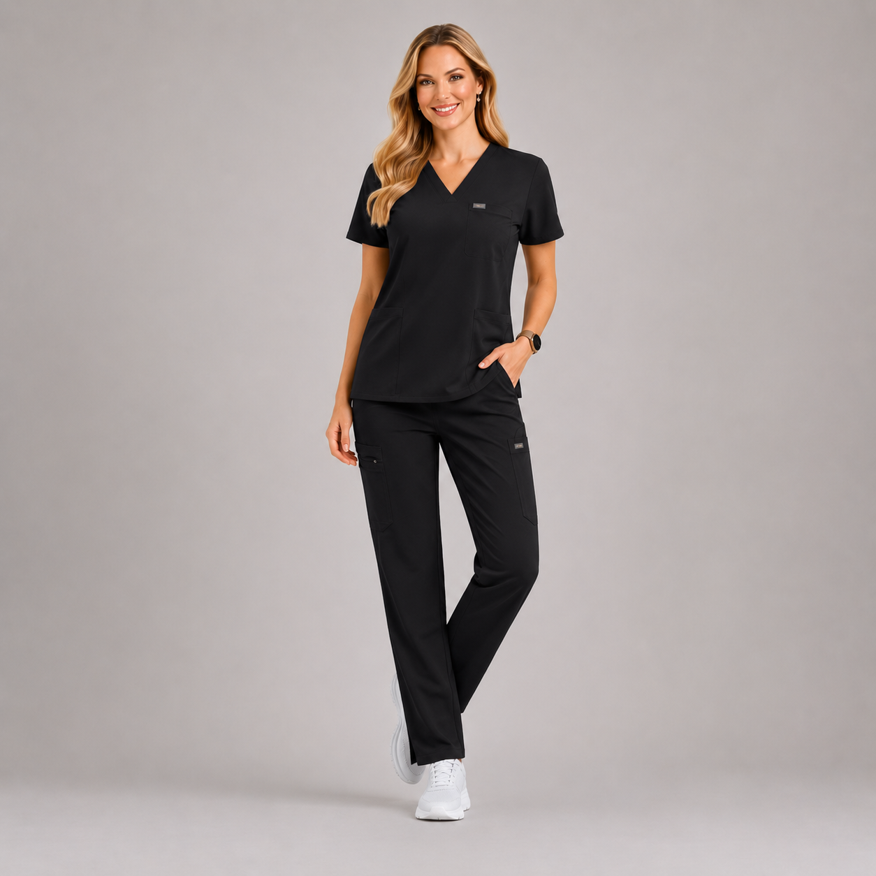 Women's Premium V-Neck Straight Leg Scrub Set
