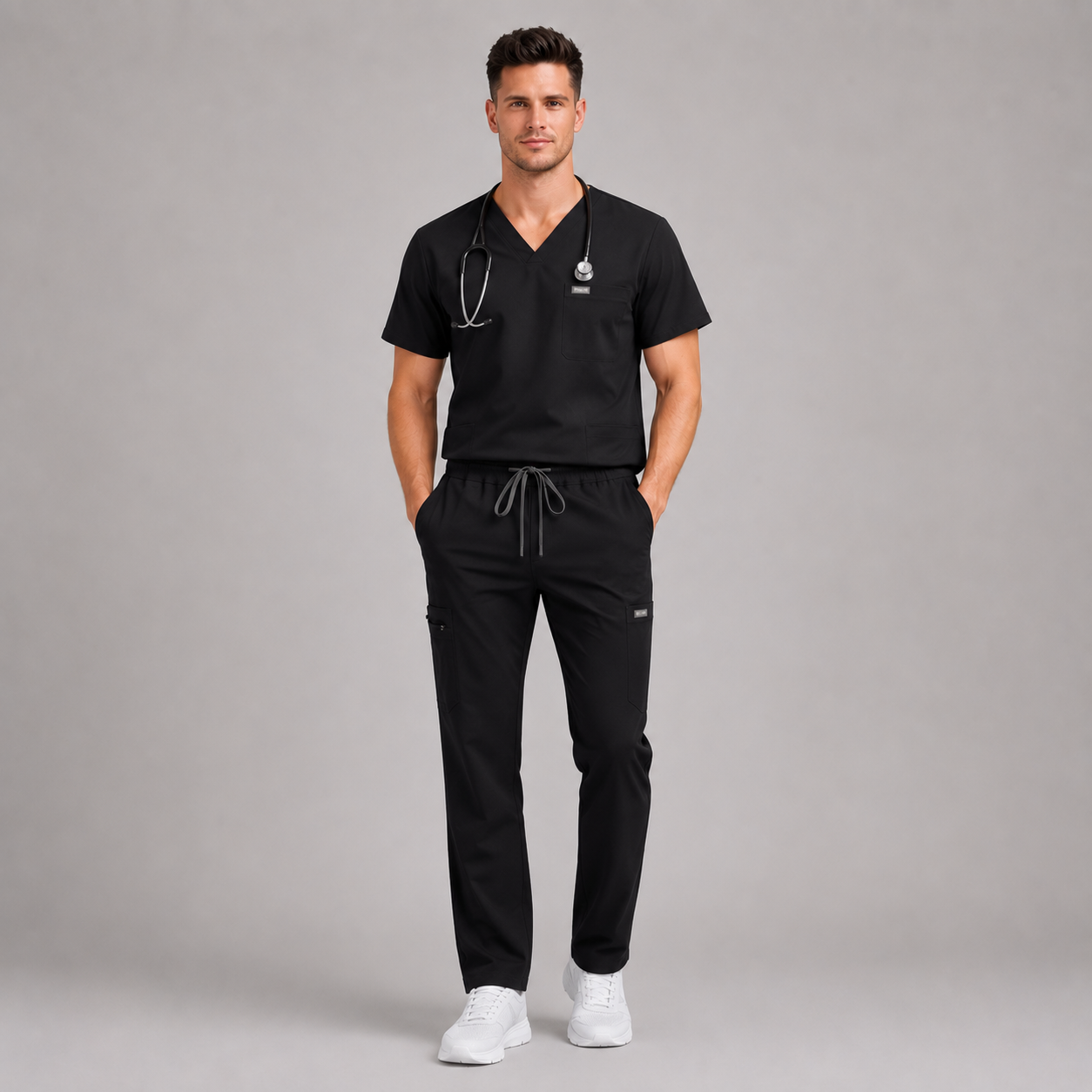 Men's Professional V-Neck Straight Leg Scrub Set