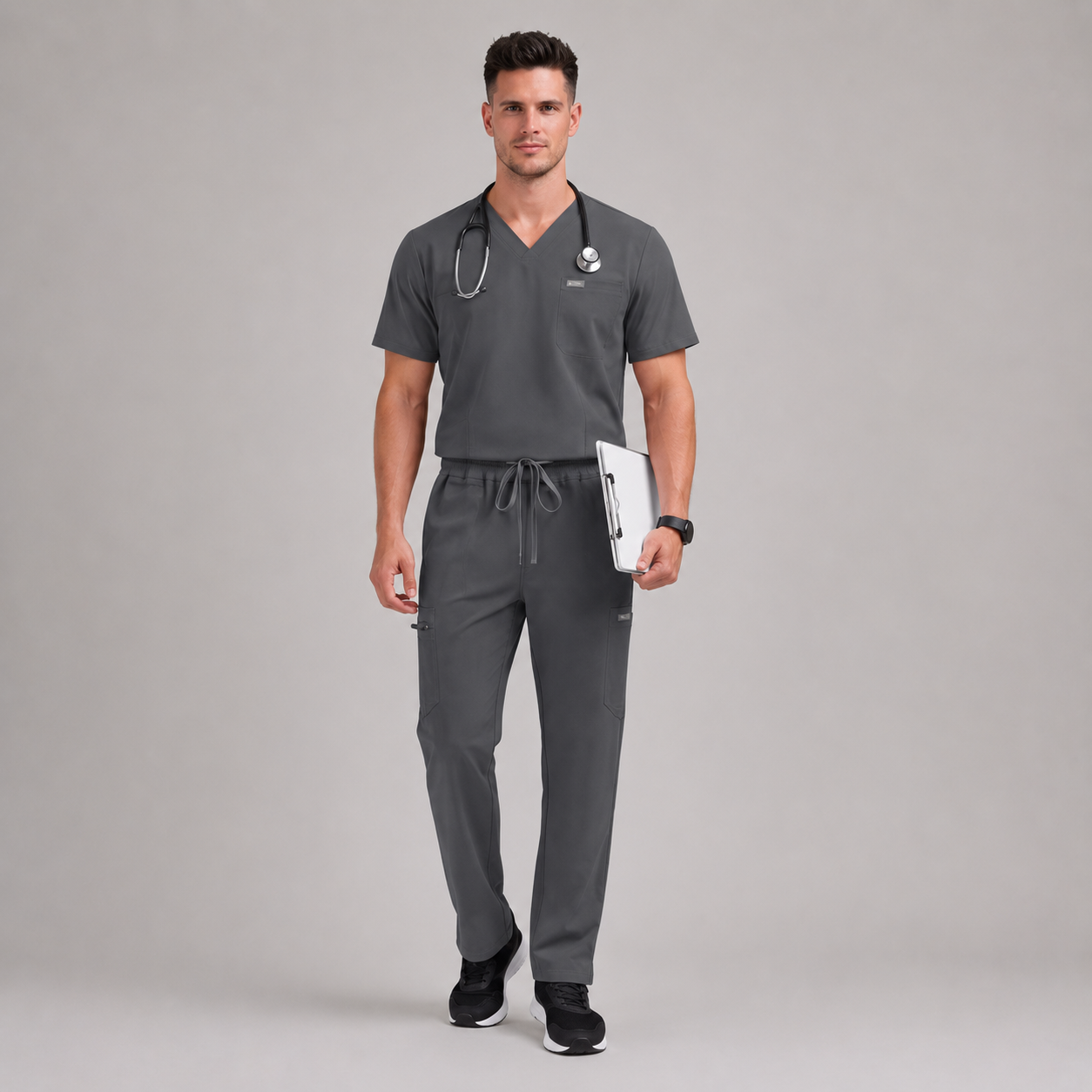 Men's Professional V-Neck Straight Leg Scrub Set